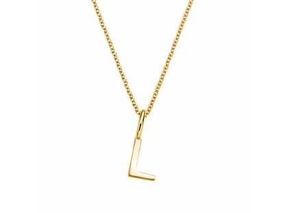 Letter pendant Classic L in 14K yellow gold polished
