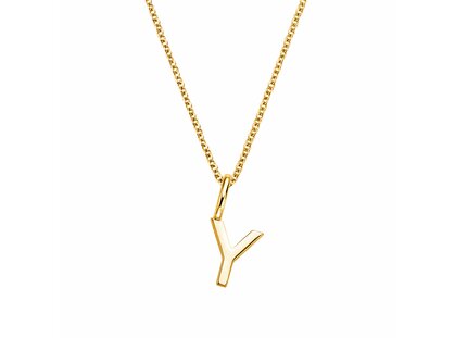 Letter pendant Classic Y in 14K yellow gold polished 42cm