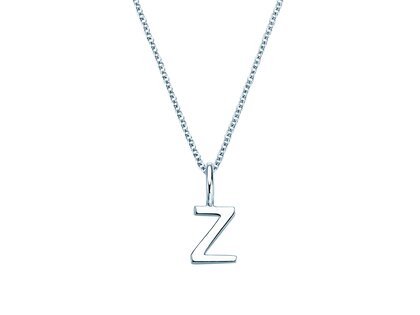 Letter pendant Classic Z in 14K white gold polished