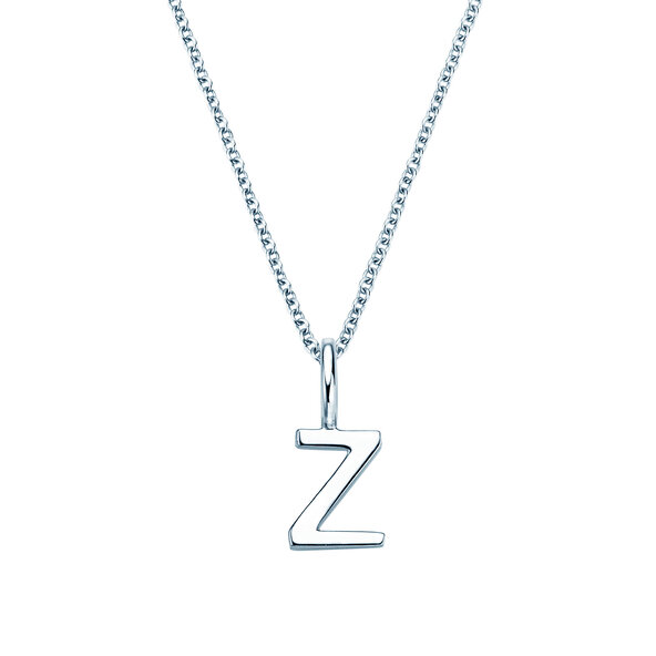 Letter pendant Classic Z in 14K white gold polished