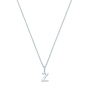 Letter pendant Classic Z in 14K white gold polished