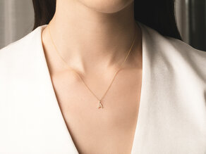 Letter pendant Classic A in 9K yellow gold polished