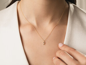 Letter pendant Classic Z in 14K white gold polished