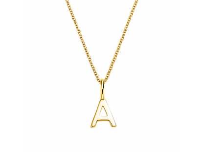 Letter pendant Classic A in 14K yellow gold polished