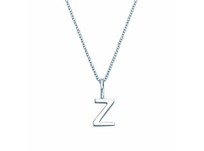 Letter pendant Classic Z in 14K white gold polished