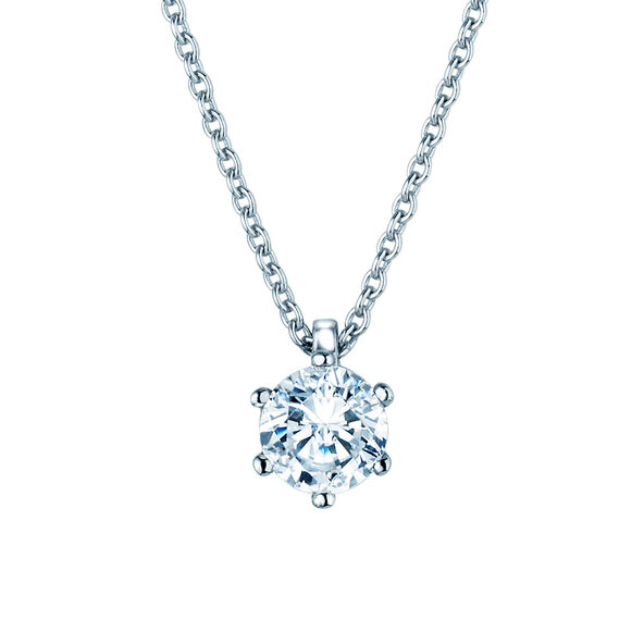 Pendant Classic Lab-grown diamond in 9K white gold with lab-grown diamond 1.00ct E/VS