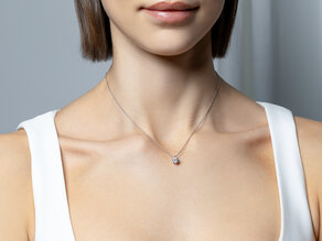 Pendant Classic Lab-grown diamond in 9K yellow gold with lab-grown diamond 1.00ct E/VS
