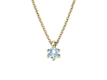 Pendant Classic Lab-grown diamond in 9K yellow gold with lab-grown diamond 0.15ct E/VS