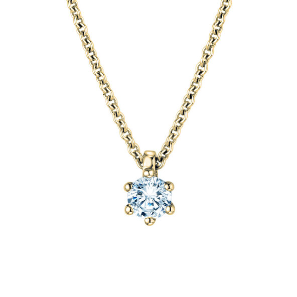 Pendant Classic Lab-grown diamond in 9K yellow gold with lab-grown diamond 0.15ct E/VS