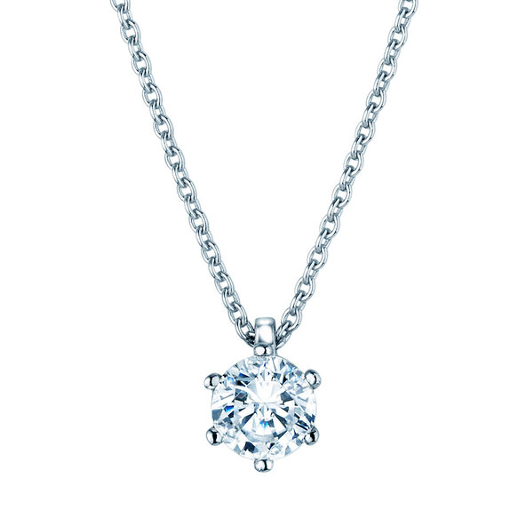 Pendant Classic Lab-grown diamond in 14K white gold with lab-grown diamond 0.75ct E/VS