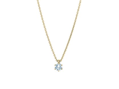 Pendant Classic Lab-grown diamond in 14K yellow gold with lab-grown diamond 0.25ct E/VS