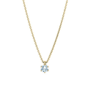 Pendant Classic Lab-grown diamond in 14K yellow gold with lab-grown diamond 0.25ct E/VS