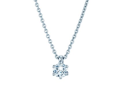 Pendant Classic Lab-grown diamond in 9K white gold with lab-grown diamond 0.25ct