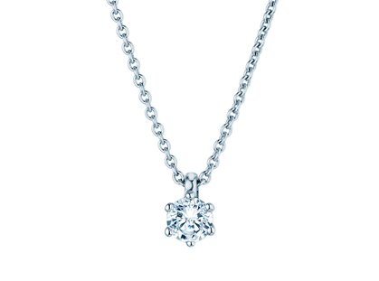 Pendant Classic Lab-grown diamond in 14K white gold with lab-grown diamond 0.25ct E/VS