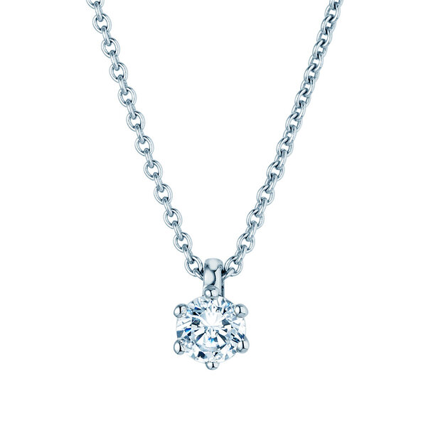 Pendant Classic Lab-grown diamond in 9K white gold with lab-grown diamond 0.25ct