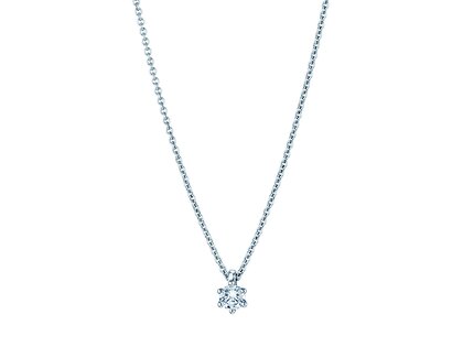Pendant Classic Lab-grown diamond in 14K white gold with lab-grown diamond 0.15ct E/VS