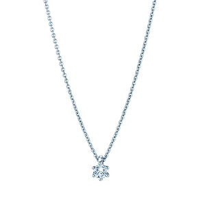 Pendant Classic Lab-grown diamond in 14K white gold with lab-grown diamond 0.15ct E/VS