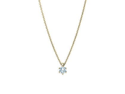 Pendant Classic Lab-grown diamond in 9K yellow gold with lab-grown diamond 0.15ct E/VS