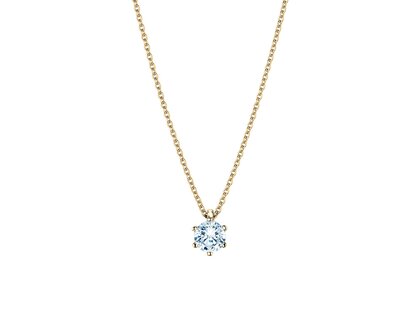 Pendant Classic Lab-grown diamond in 18K yellow gold with lab-grown diamond 0.50ct E/VS