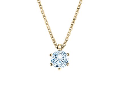 Pendant Classic Lab-grown diamond in 18K yellow gold with lab-grown diamond 0.50ct E/VS