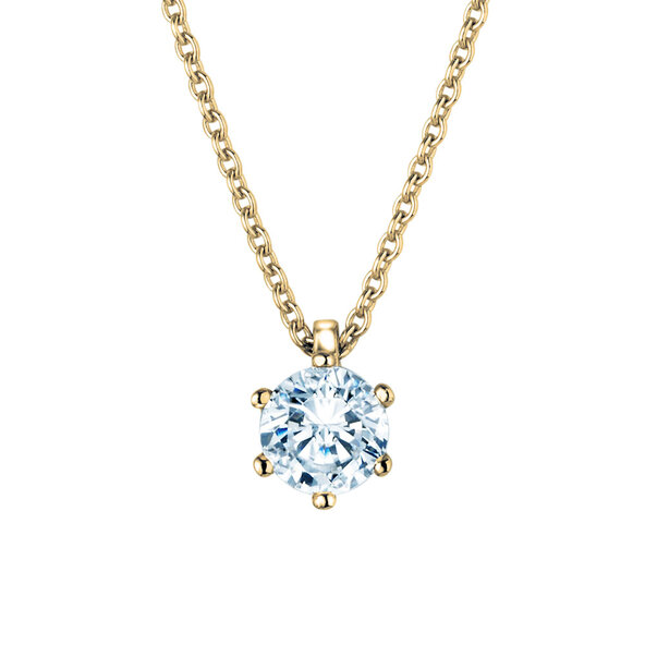 Pendant Classic Lab-grown diamond in 18K yellow gold with lab-grown diamond 0.50ct E/VS