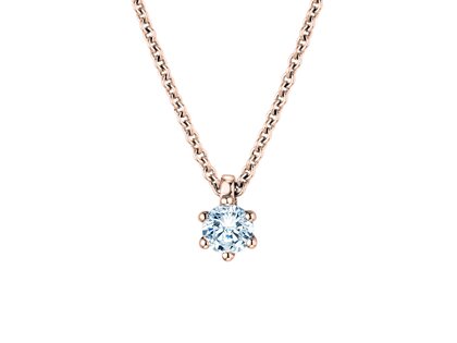 Pendant Classic Lab-grown diamond in 18K rosé gold with lab-grown diamond 0.15ct E/VS