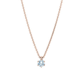 Pendant Classic Lab-grown diamond in 18K rosé gold with lab-grown diamond 0.25ct E/VS