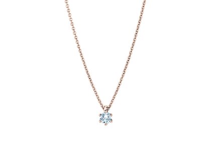 Pendant Classic Lab-grown diamond in 18K rosé gold with lab-grown diamond 0.15ct E/VS