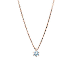 Pendant Classic Lab-grown diamond in 18K rosé gold with lab-grown diamond 0.15ct E/VS