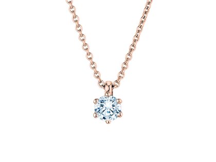 Pendant Classic Lab-grown diamond in 18K rosé gold with lab-grown diamond 0.25ct E/VS