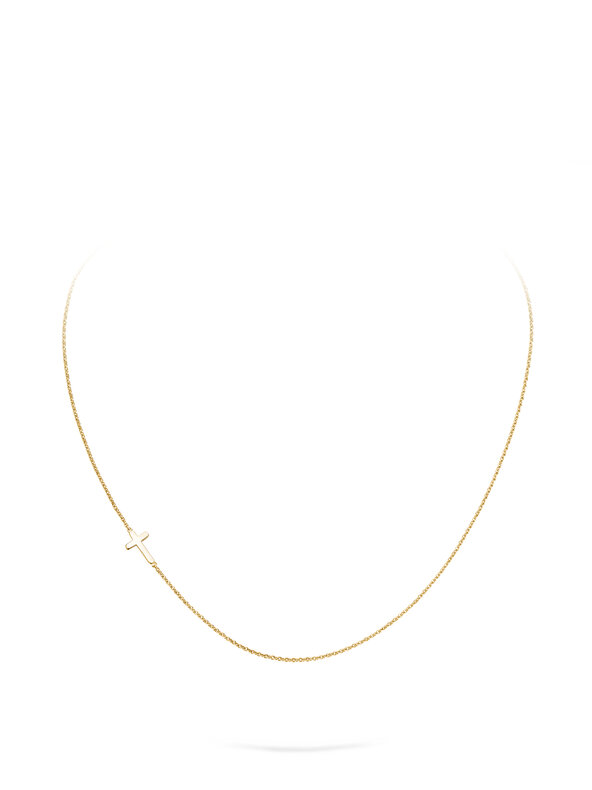 Necklace Cross in 9K yellow gold polished