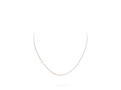 Necklace Cross in 14K rosé gold polished
