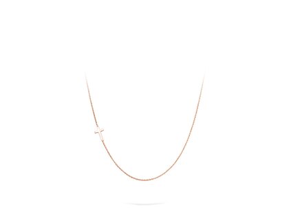 Necklace Cross in 14K rosé gold polished