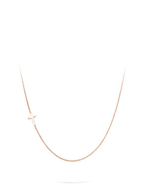Necklace Cross in 14K rosé gold polished