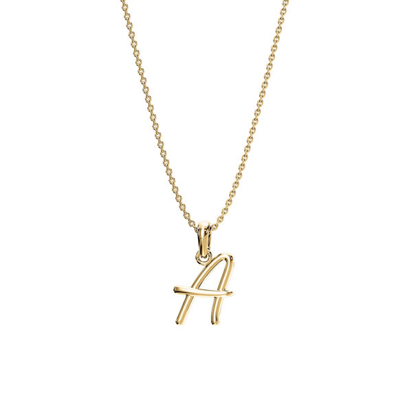 Letter pendant Dalí A in 14K yellow gold polished