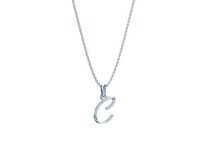 Letter pendant Dalí C in silver 925/- polished, 42cm 1.1mm