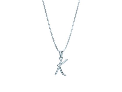 Letter pendant Dalí K in silver 925/- polished, 45cm 1.1mm