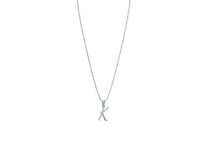 Letter pendant Dalí K in silver 925/- polished, 45cm 1.1mm