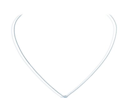 Pendant Diamond Bowl in 14K white gold with diamond 0.05ct G/SI, 42cm 1.1mm