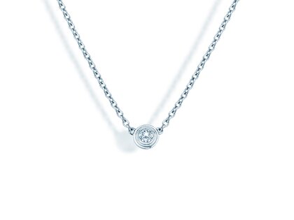 Pendant Diamond Bowl in 14K white gold with diamond 0.05ct G/SI, 42cm 1.1mm