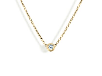 Pendant Diamond Bowl in 18K yellow gold with diamond 0.25ct G/SI, 45cm 1.1mm