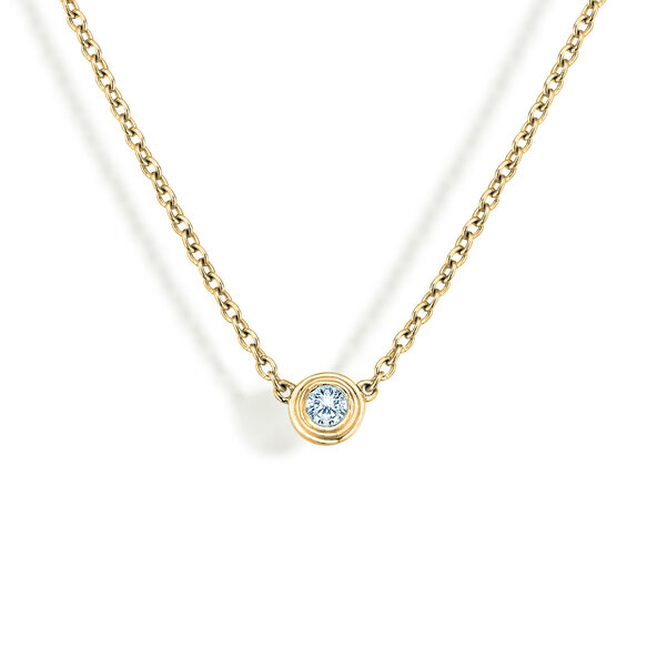 Pendant Diamond Bowl Lab-grown diamond in 9K yellow gold with lab-grown diamond 0.15ct E/VS