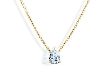 Pendant Diamond Drop Lab-grown diamond in 9K yellow gold with lab-grown diamond 0.15ct E/VS
