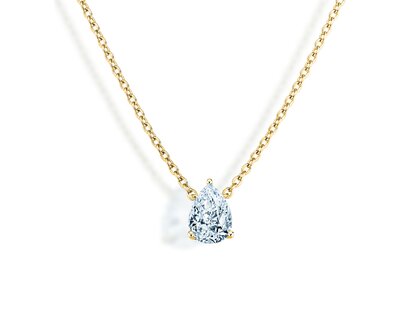 Pendant Diamond Drop in 18K yellow gold with diamond 0.50ct G/SI, 42cm 1.1mm