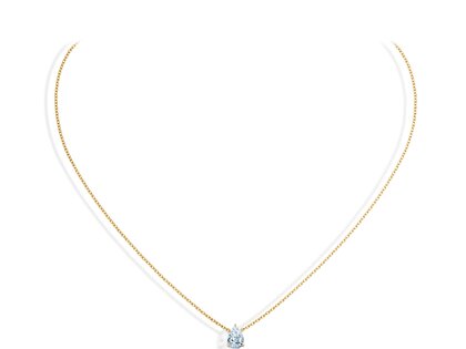 Pendant Diamond Drop Lab-grown diamond in 9K yellow gold with lab-grown diamond 0.15ct E/VS