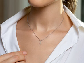 Letter pendant Diamond Letter Petite L in 14K yellow gold polished