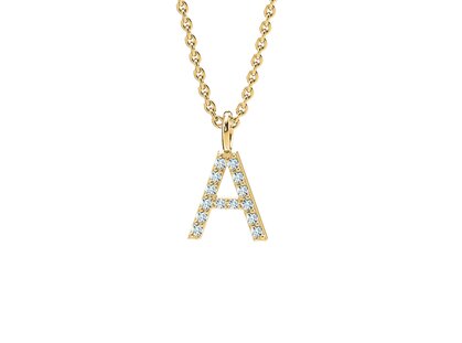 Letter pendant Diamond Letter Petite in 14K yellow gold