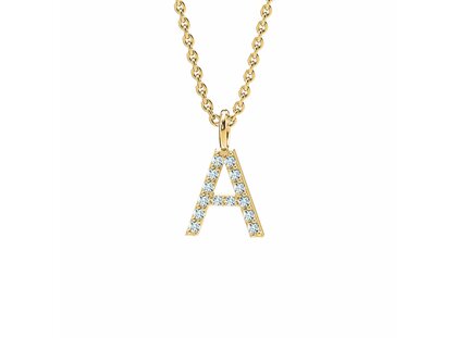 Letter pendant Diamond Letter Petite in 14K yellow gold