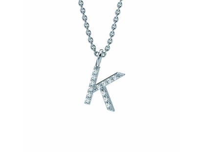 Letter pendant Diamond Letter Petite K in platinum 950/- polished