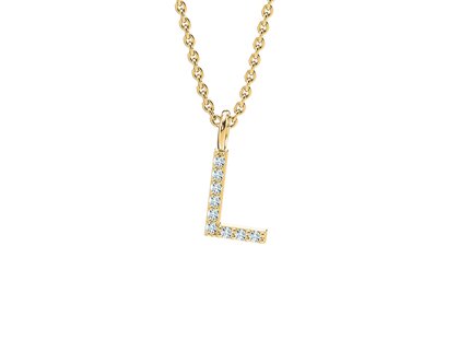 Letter pendant Diamond Letter Petite L in 14K yellow gold polished